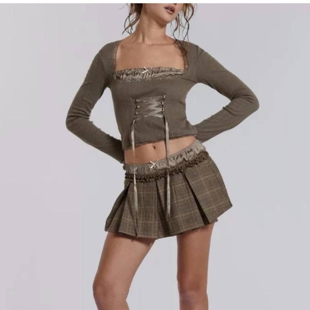 Jaded London Green Skater Mini Skirt Pleated Night Out